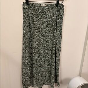 2/$15: BE COOL Green and White Midi Skirt